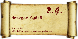 Metzger Győző névjegykártya